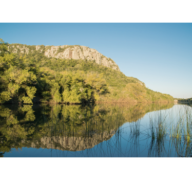 Papel pintado paisaje escena de reflexión de montaña - TenVinilo
