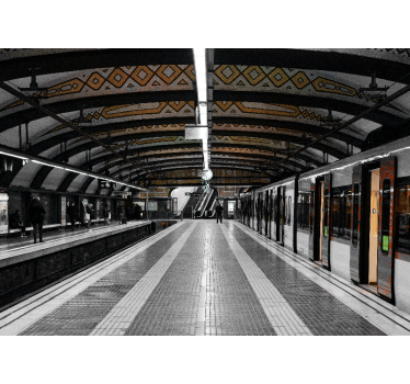 Fotomural ciudad arquitectura de la estación de metro - TenVinilo
