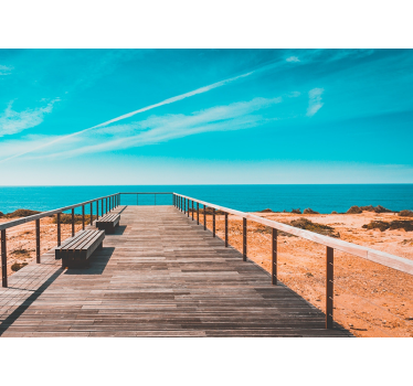 Papel pintado paisaje vista del paseo marítimo costero - TenVinilo
