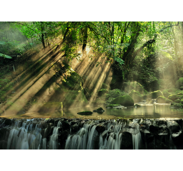 Fotomural naturaleza entorno sereno de cascada - TenVinilo