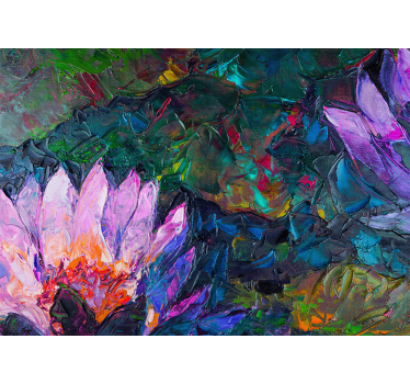 Mural de pared flores composición floral animada - TenVinilo