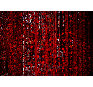 Mural de pared flores cascada floral roja - TenVinilo