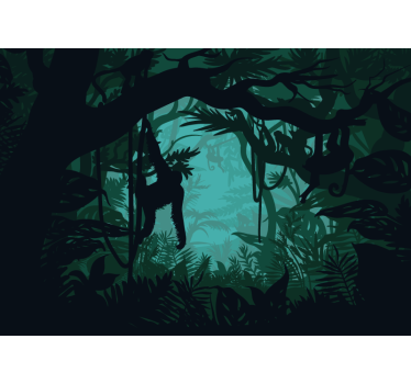 Fotomural selva vibrante paisaje selvático - TenVinilo