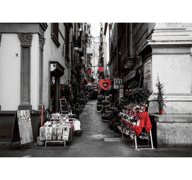 Fotomural ciudad encantadoras flores callejeras - TenVinilo