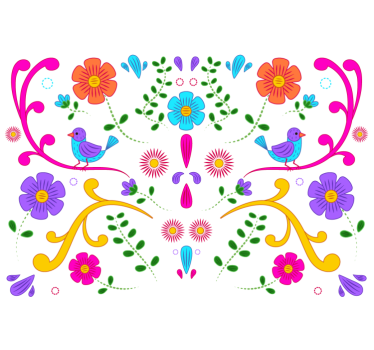 Mural de pared flores diseño floral colorido - TenVinilo