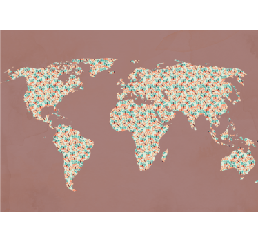 Papel pintado mapamundi patrón de mapa mundial - TenVinilo