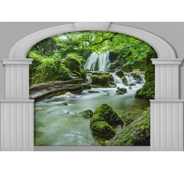 Fotomural naturaleza escena de cascada suave - TenVinilo
