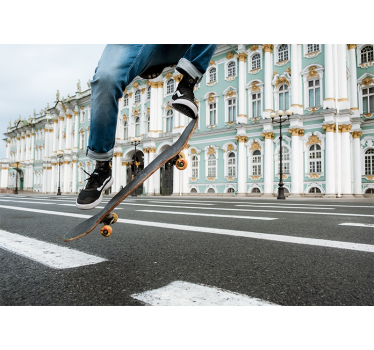 Fotomural ciudad patinador en movimiento - TenVinilo