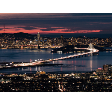 Fotomural ciudad vista del puente de la bahía - TenVinilo