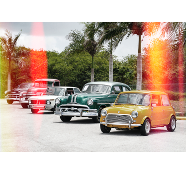 Fotomural vehículo colección de coches clásicos - TenVinilo