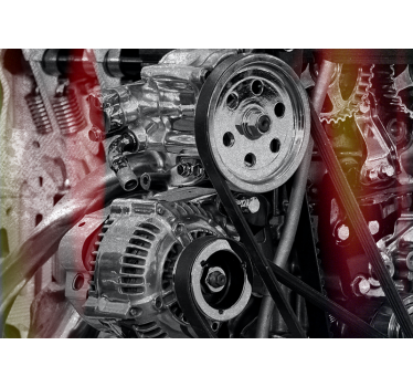Fotomural vehículo detalle de componentes del motor - TenVinilo