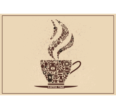 Fotomural frase cita de la hora del café - TenVinilo