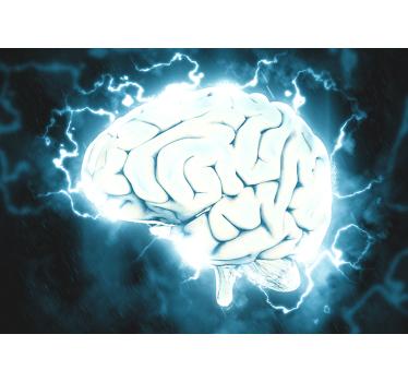 Fotomural arte concepto de cerebro eléctrico - TenVinilo