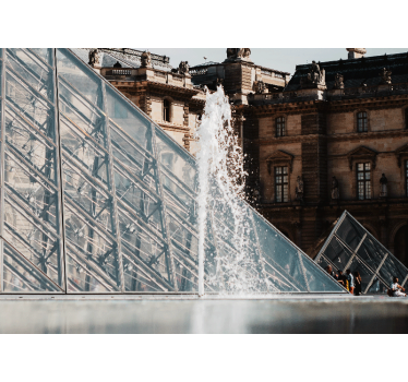 Fotomural París fuente de pirámide salpicada - TenVinilo
