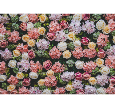Mural de pared flores acentos de rosas en flor - TenVinilo
