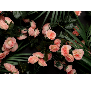 Mural de pared flores rosas suaves de color rosa - TenVinilo