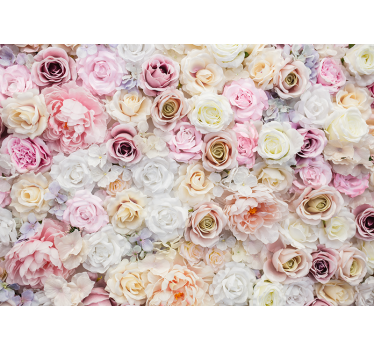 Mural de pared flores arreglo de rosas delicadas - TenVinilo