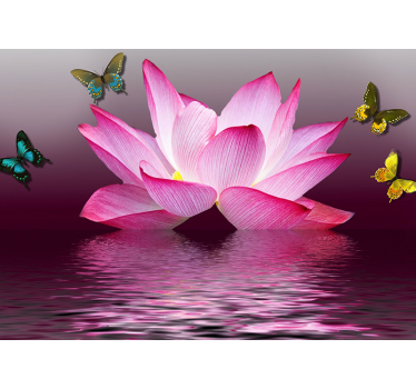 Mural de pared flores flor de loto tranquilidad - TenVinilo