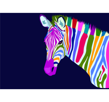 Fotomural animales cebra multicolor - TenVinilo