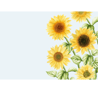 Mural de pared flores exhibición de girasoles - TenVinilo