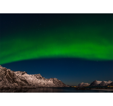 Fotomural naturaleza auroras boreales sobre montañas - TenVinilo