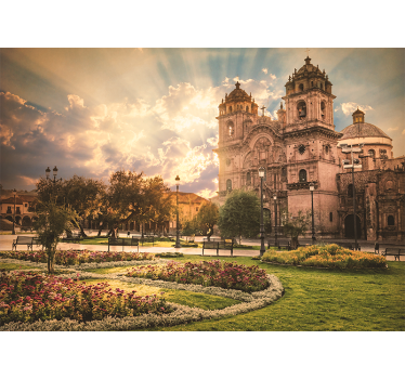 Fotomural ciudad atardecer catedral de cusco - TenVinilo