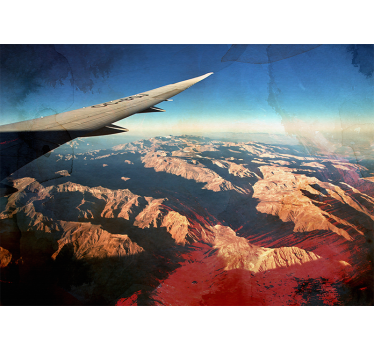 Fotomural vehículo vista aérea de montañas - TenVinilo
