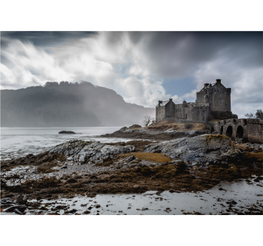 Fotomural ciudad paisaje de castillo escocés - TenVinilo