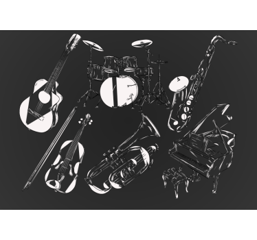 Fotomural de música colección de instrumentos musicales - TenVinilo
