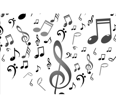 Fotomural de música motivo de notas musicales - TenVinilo