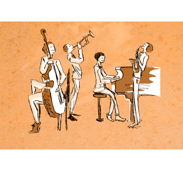 Fotomural de música actuación de banda de jazz - TenVinilo