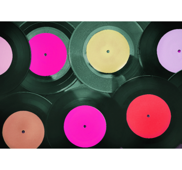 Fotomural de música rincón de discos de vinilo - TenVinilo