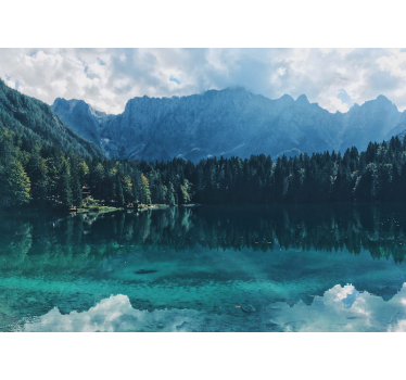 Papel pintado paisaje lago eco de montaña - TenVinilo