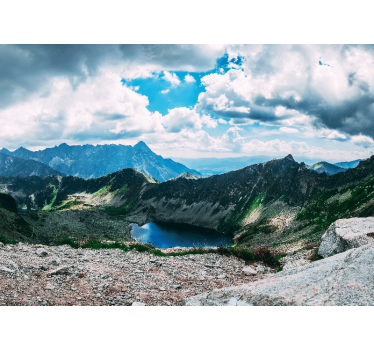 Papel pintado paisaje lago de montaña grand - TenVinilo