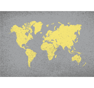 Papel pintado mapamundi mapa del mundo contorno - TenVinilo