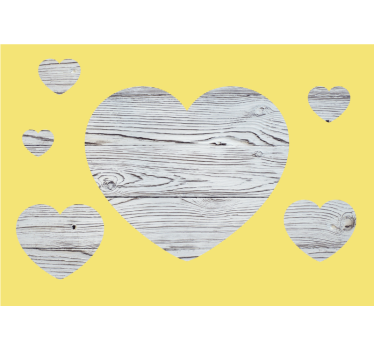 Fotomural de amor patrón de madera en forma de corazón - TenVinilo