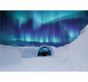 Papel pintado paisaje aurora boreal maravillosa - TenVinilo