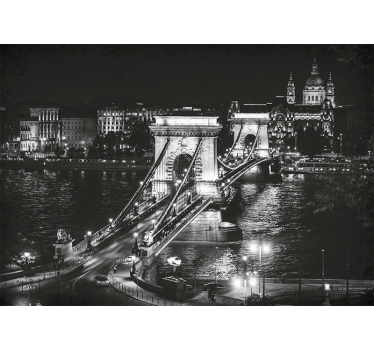 Fotomural ciudad puente de las cadenas de noche - TenVinilo