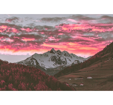 Fotomural montañas atardecer impresionante - TenVinilo