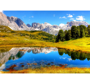 Papel pintado paisaje eco de montaña tranquila - TenVinilo