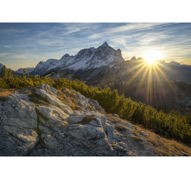 Fotomural montañas picos del amanecer majestuoso - TenVinilo