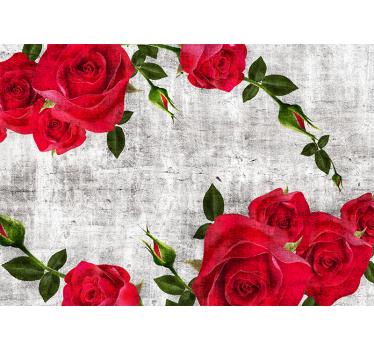 Mural de pared flores arreglo de rosas rojas - TenVinilo