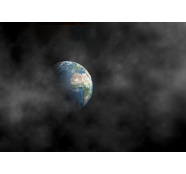 Fotomural espacio tierra rodeada de nubes - TenVinilo