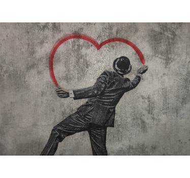 Fotomural de amor caballero elegante dibujando un corazón - TenVinilo