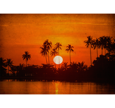 Papel pintado paisaje atardecer tropical - TenVinilo