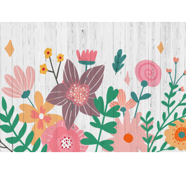 Mural de pared flores obra floral colorida - TenVinilo