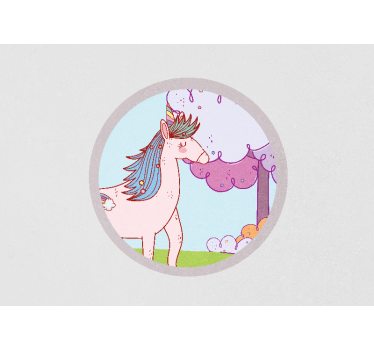Fotomural de amor fantasía de unicornio juguetón - TenVinilo