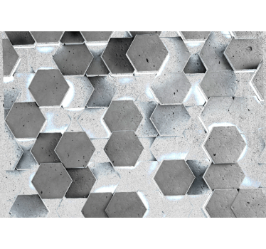 Fotomural textura patrón de concreto hexagonal - TenVinilo