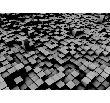 Fotomural abstracto formación de bloques geométricos - TenVinilo