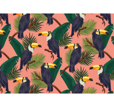 Fotomural animal diseño de tucanes tropicales - TenVinilo